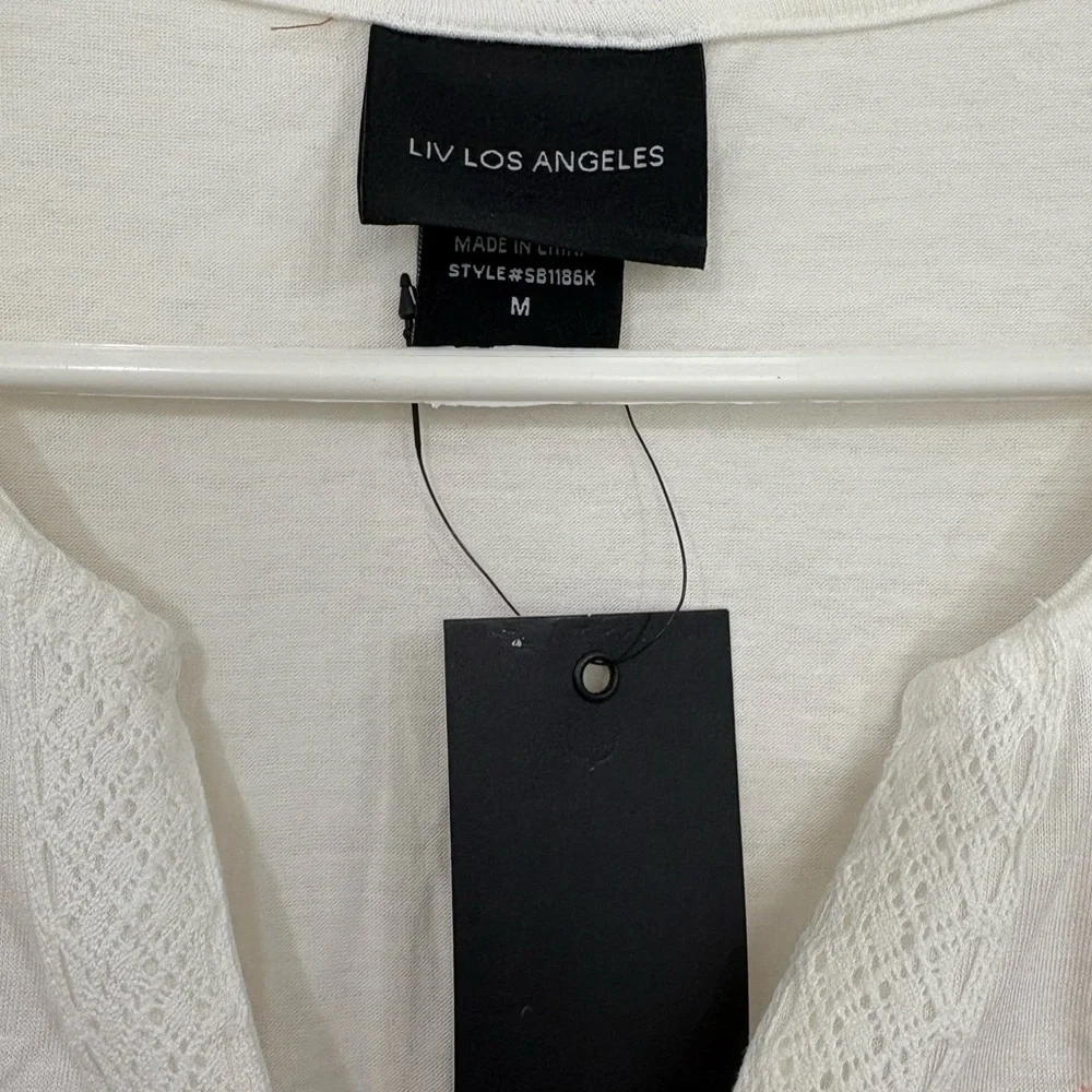 Liv Los Angeles White Embroidered Sleeveless Blouse - Picture 5 of 7